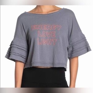 Free People Fp Movement Nava Graphic Pierced Shirt energy love light size medium